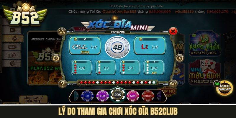 Hệ thống xóc đĩa B52Club cung cấp nhiều phòng phong phú